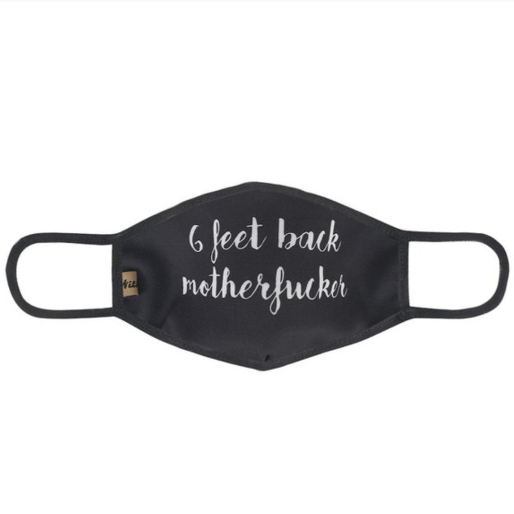 Men’s Black 6 Feet Back Mother F*cker Face Mask - Picture 7 of 8